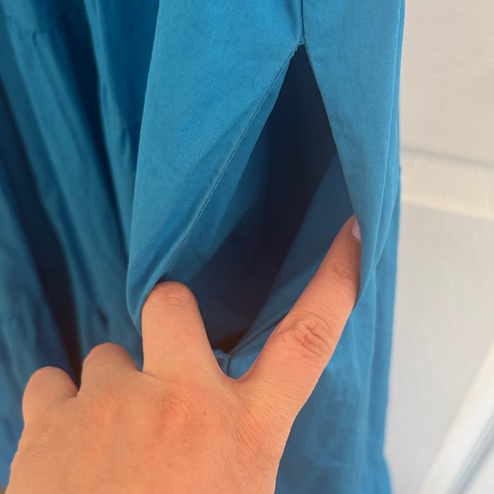 Blue Ruffled Maxi Dress - Picture 2 of 7